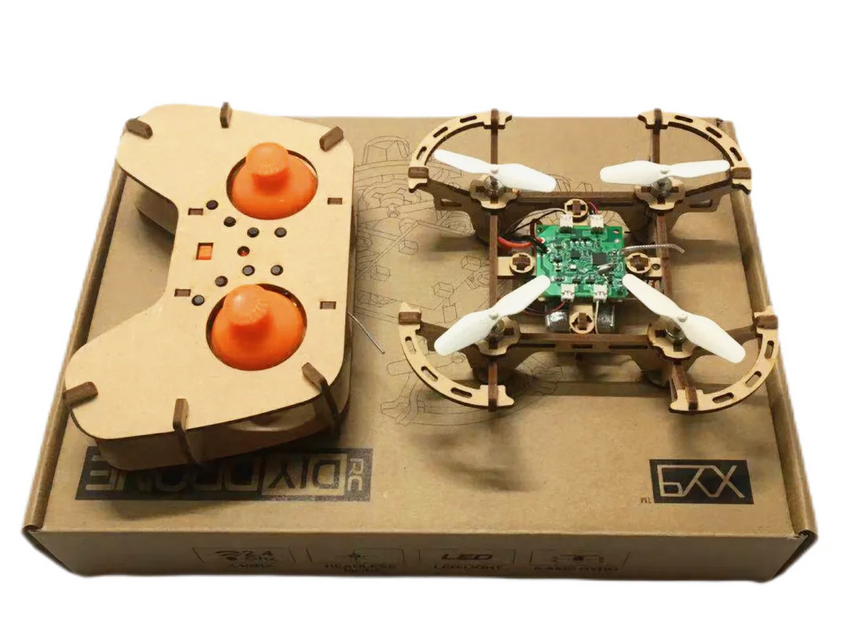 Wooden Drone DIY kit Wooden assembled Remote control toy fixed kit Remote Controlled Toys diy kit Training quadcopters