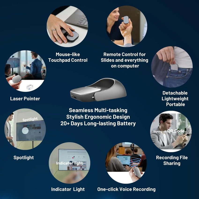 Cheerdots 2 Detachable Air Mouse Wireless Touchpad All-in-one Pocket AI Recording ChatGPT Enabled Mouse Customized Gaming Mouse