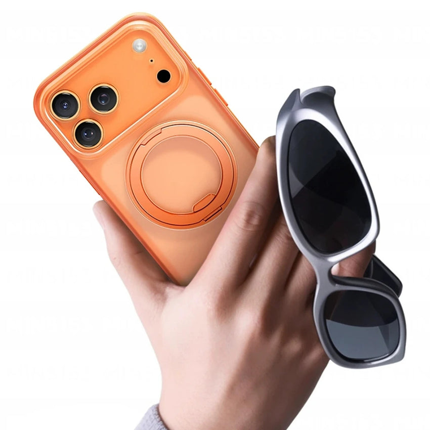 Upgraded 360 Magnetic Stand for iPhone 17 Pro Max Case with Camera Control, Fit for MagSafe with Ring, Mil-Grade Protection, Translucent Slim for iPhone 17 ProMax Case Ostand